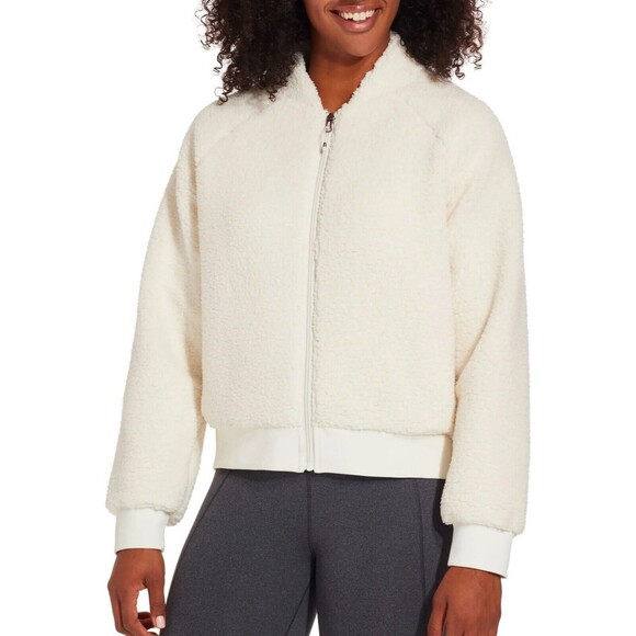 Calia By Carrie Underwood White Sherpa Jacket Size Medium Soft Cozy Sweater - Picture 1 of 5